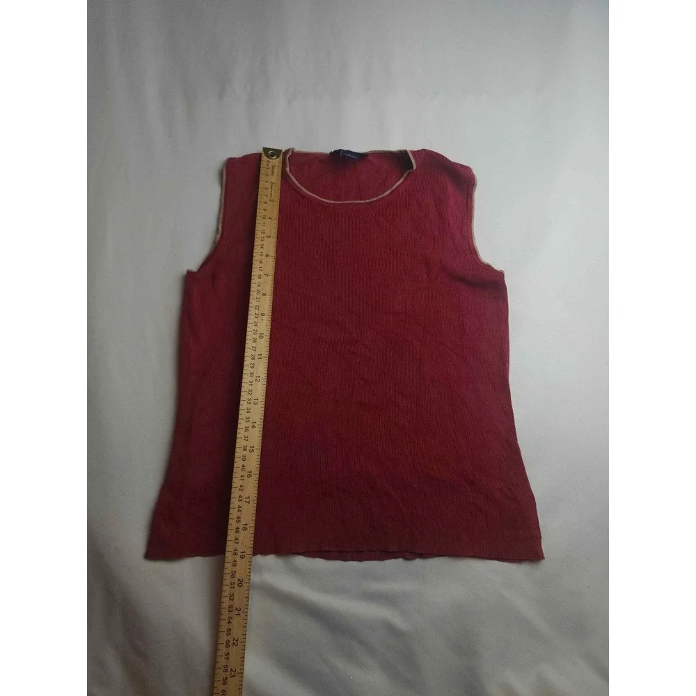 Ann Taylor Red Silk Knit Sleeveless Top Small Womens